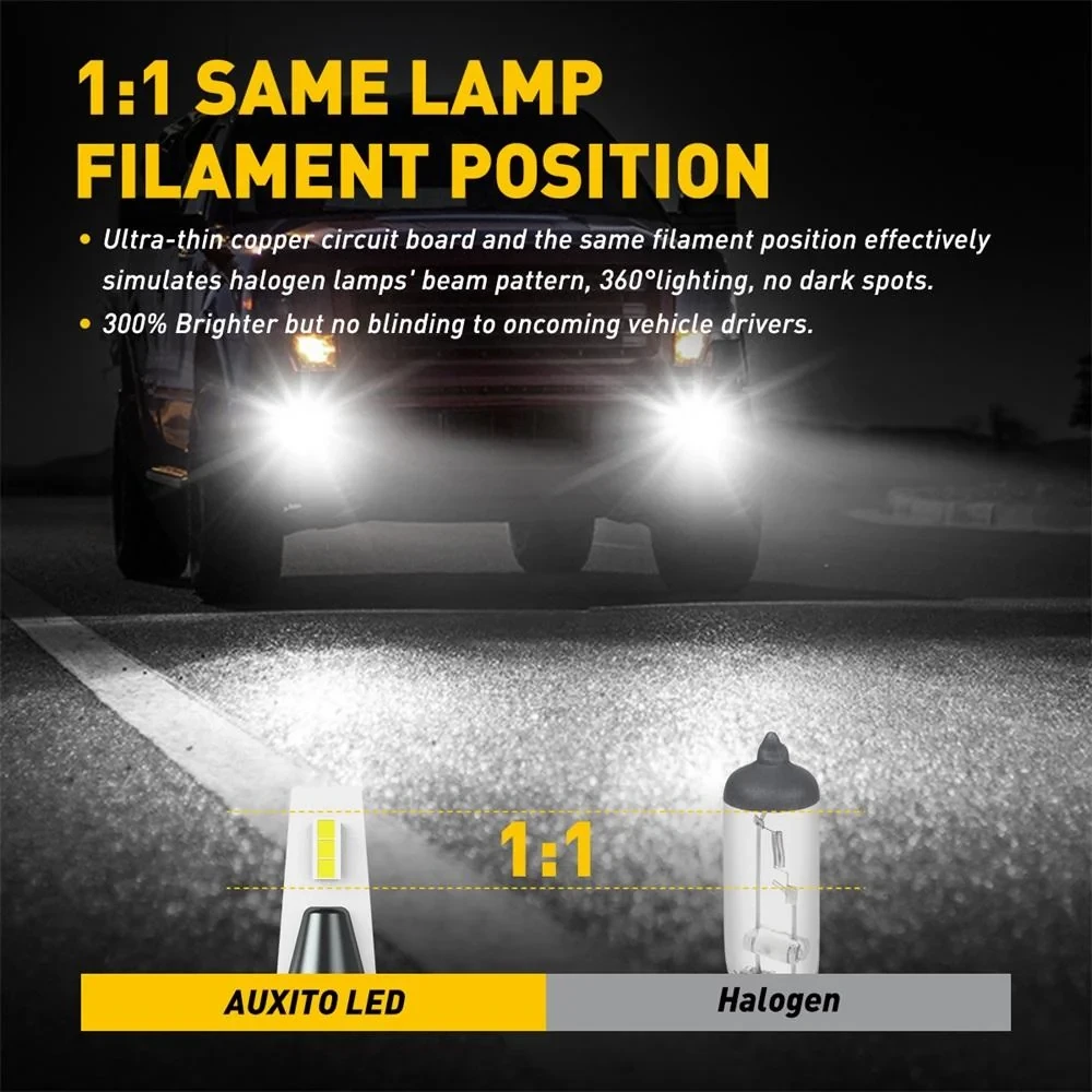 LED lemputės priešrūkiniams žibintams PSX24W 2504, 6500K, 6000 LM, 2 vnt. AUXITO I9