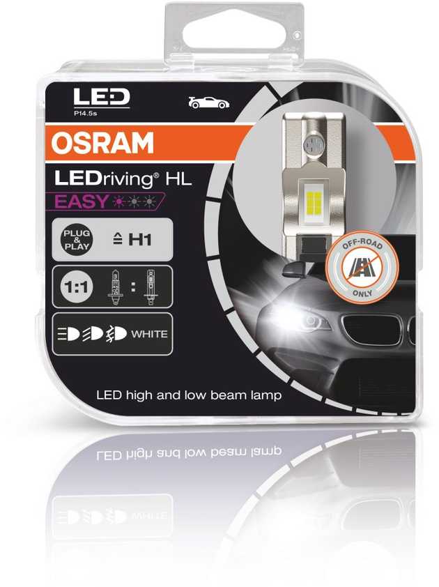 LED OSRAM H1 lemputės LEDriving HL Easy | 64150DWESY-2HB