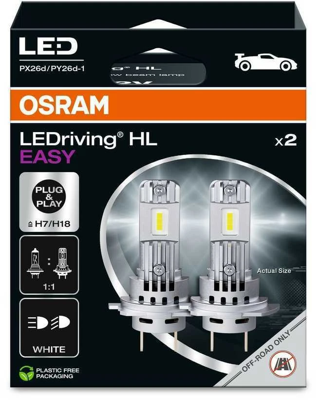 LED OSRAM H7 H18 lemputės LEDriving HL Easy | 64210DWESY-2HB