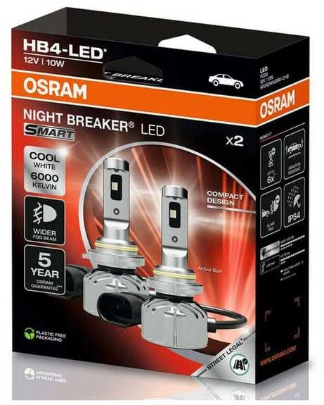 LED OSRAM HB4 lemputės Smart Night breaker | 9006DWNBSM-2HB | Legalios keliuose