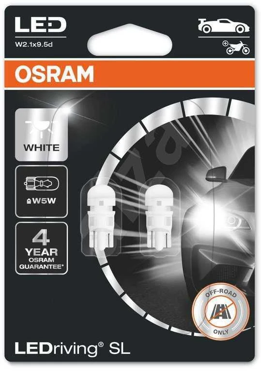 OSRAM - LED lemputės w5w | sniego baltumo | 2825DWP-2BL