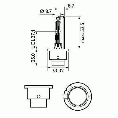 Lemputė PHILIPS D2R Ultimate Baltas LED 85126WHV2C1