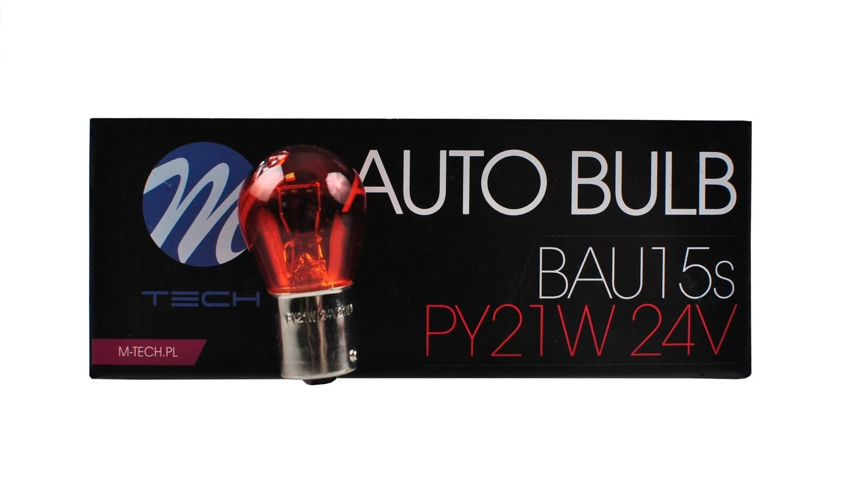 M-TECH Halogeninė lemputė BAU15S PY21W 24V AMBER I Geltona