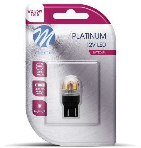 M-TECH LED lemputė T20 | W21/5W | CANBUS 12-24V Baltos spalvos | 2 kontaktai