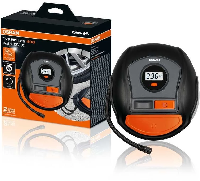 Osram elektrinė pompa TYREinflate 400 su kabeliu 2 metų garantija