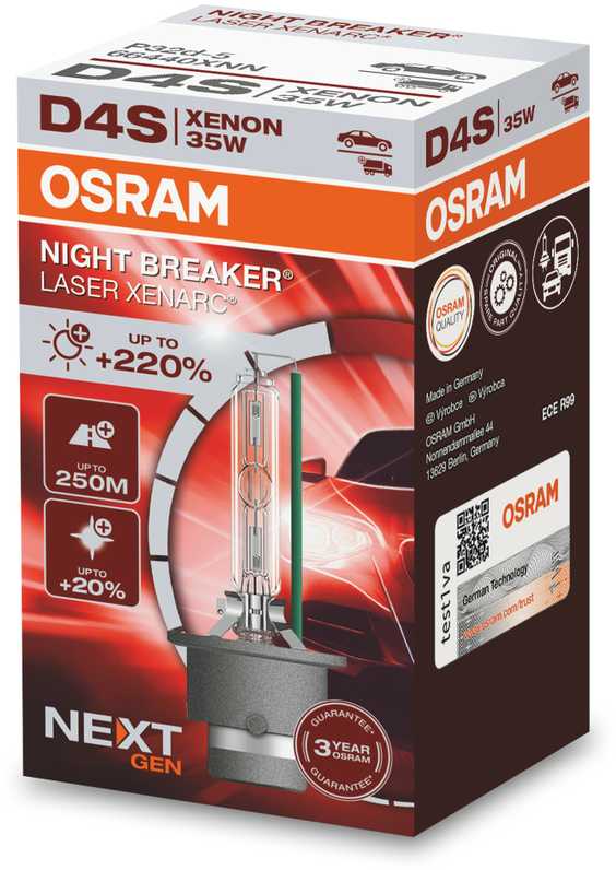 Osram Lemputė D4S XENARC NIGHT BREAKER LASER +220% 3metai garantija