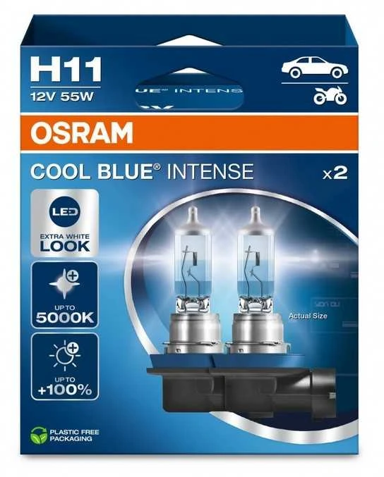 Osram lemputės COOL Mėlynas H11 Intense +100% NEXT gen