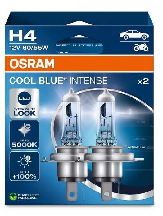 Osram lemputės COOL Mėlynas H4 Intense +100% NEXT gen