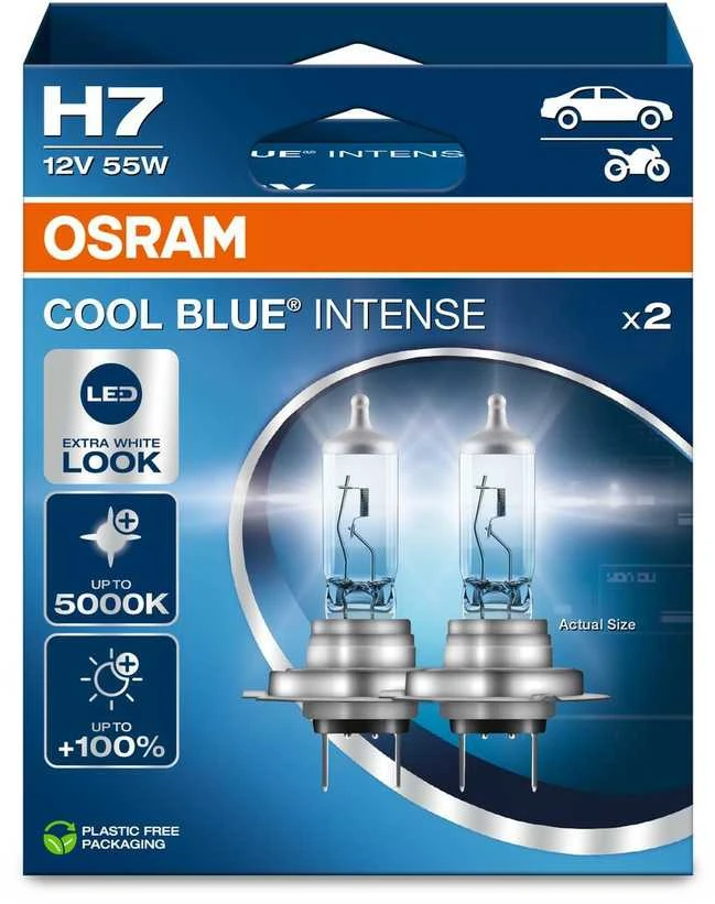 Osram lemputės COOL Mėlynas H7 Intense +100% NEXT gen