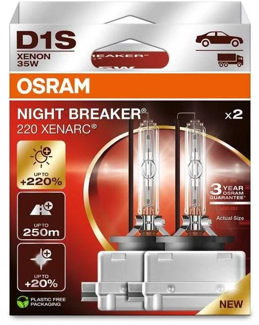 Osram Lemputės D1S 220 XENARC NIGHT BREAKER 3 metai garantija 2vnt