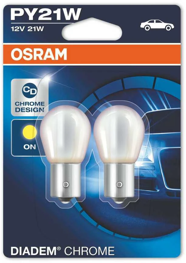 Osram lemputės DIADEM CHROME PY21W geltona 7507DC