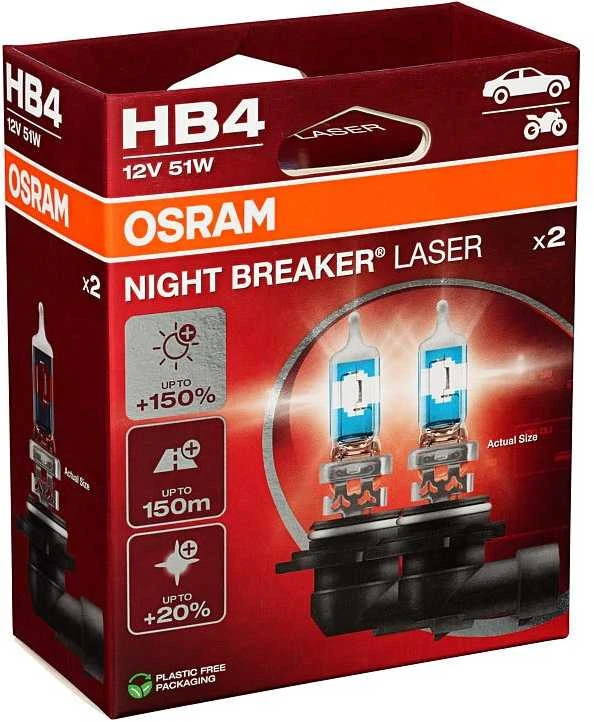 Osram lemputės Night Breaker LASER HB3 +150% | NEXT
