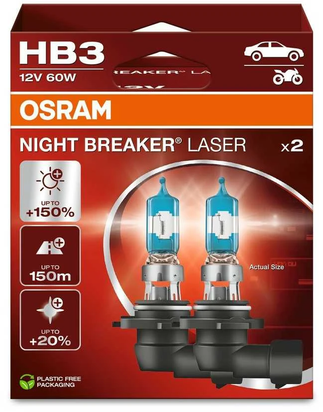 Osram lemputės Night Breaker LASER HB3 +150% | NEXT
