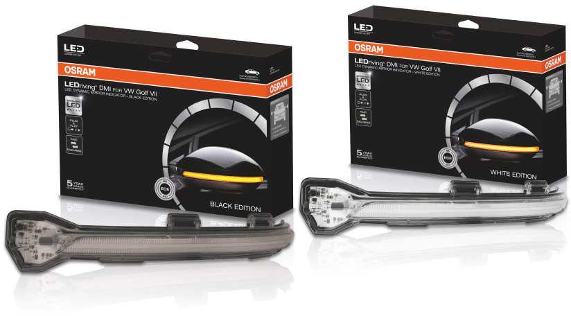 LED Posūkio žibintai OSRAM DMI (2 vnt.) VW Golf VII, Touran - Juoda
