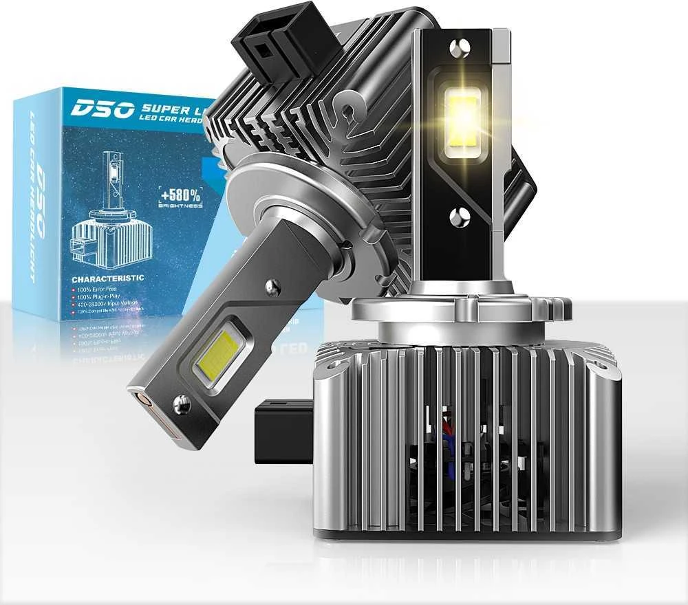 Rutense LED D4S lemputės +580% šviesos 12000LM CANBUS