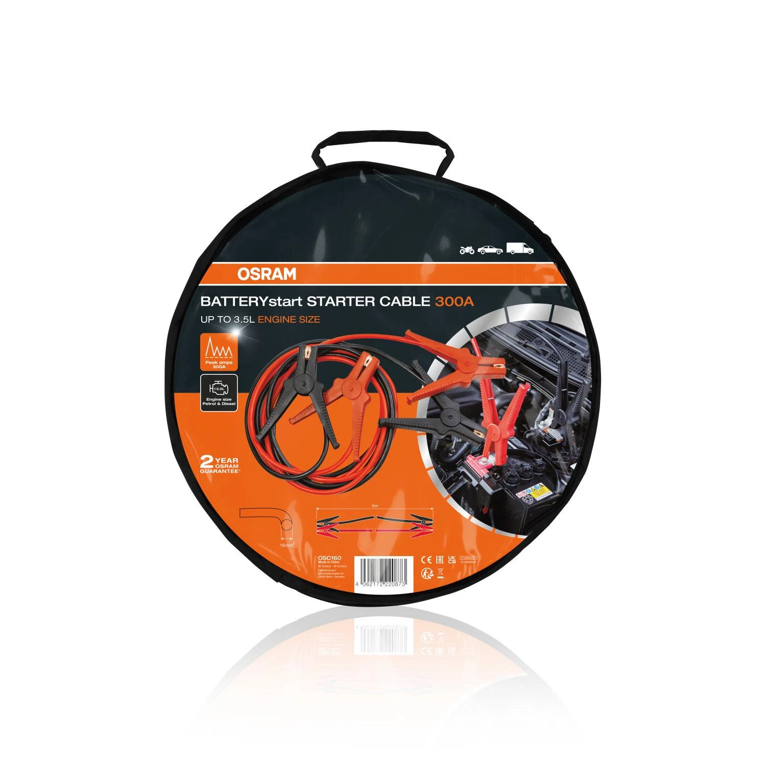 Užvedimo laidai OSRAM 300A 3m OSC160