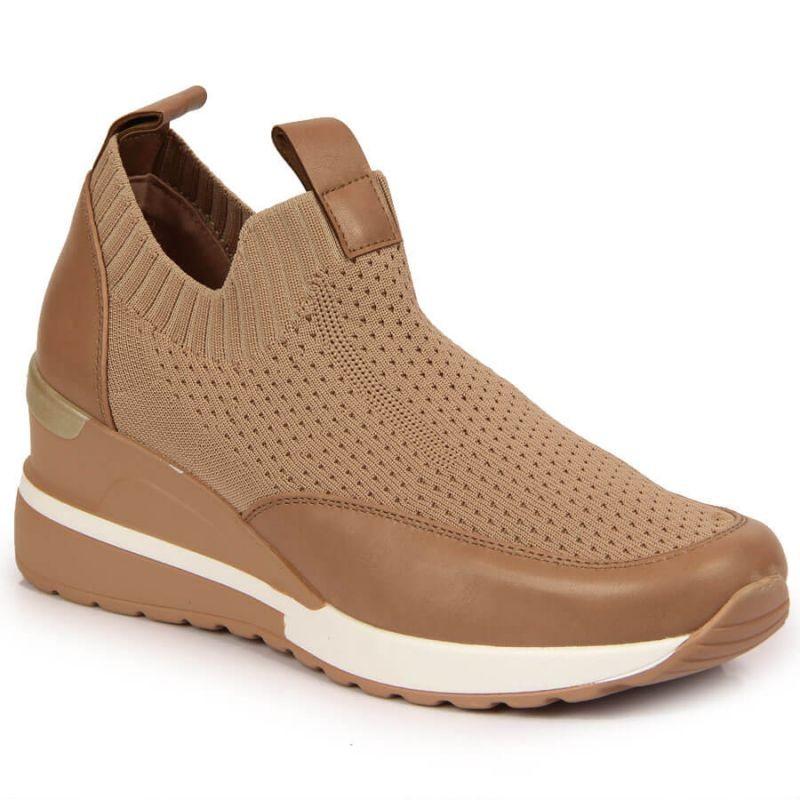 wedge sneaker beige