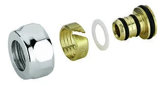 Adapteris daugiasluoksniui vamzdžiui 16x2mm, 24-19, chromas
