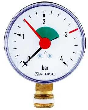 Afriso manometrs 1/2" 80mm 0-4bar vert.