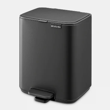 Brabantia atkritumu tvertne ar pedāli Bo, 12l, matēta melna
