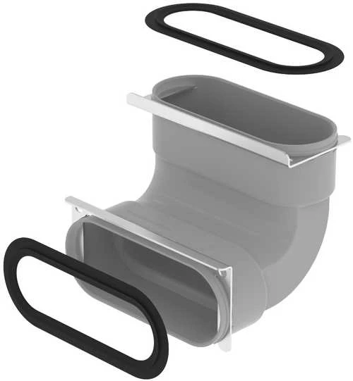 Zehnder ComfoTube Līkums flat 51, 90*, vertikāls