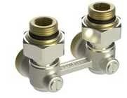 Apatinio pajungimo mazgas dvivamzdei sistemai Danfoss, RLV-KB, tiesus, 1/2''-3/4'', H tipo