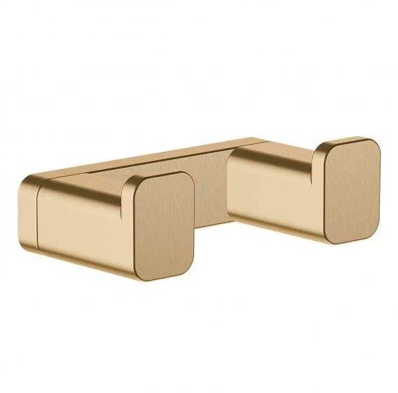 Dvigubas rankšluosčių kabliukas Hansgrohe AddStoris 41755140, šlifuotos bronzos