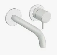 external part of 2 hole wall basin mixer Tricolore Verde, matt baltas