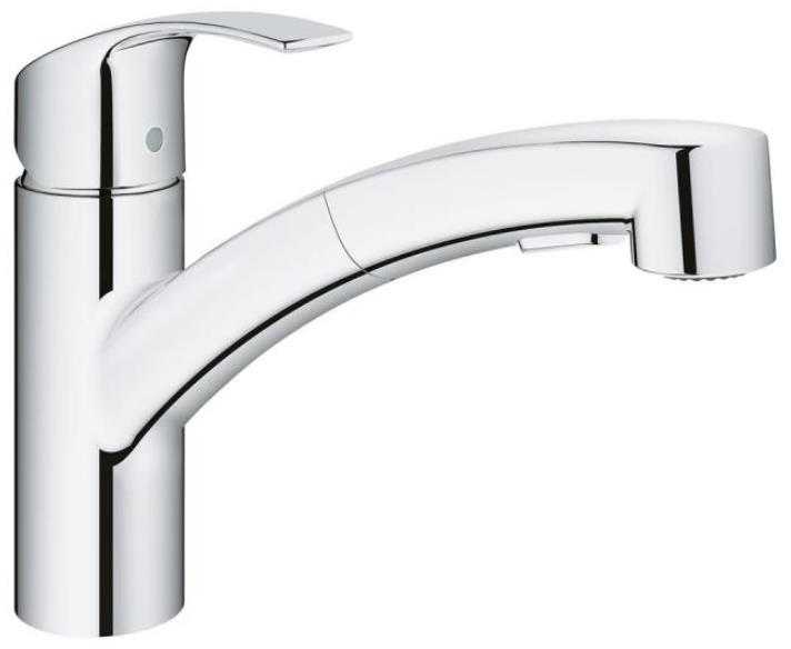 Grohe virtuves izlietnes maisītājs ar izvelkamo dušu Eurosmart, hroms