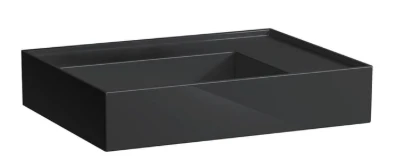 izlietne Kartell, 600x460 mm, bļoda kreisā pusē, bez maisītāja cauruma un bez pārplūdes, melna Saphi