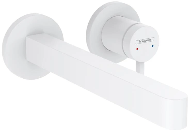 Hansgrohe izlietnes maisītāja Finoris virsapmetuma daļa, 2 MC, iztece 228 mm, no sienas, matēta balta