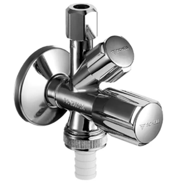 Schell kombinētais stūra ventilis Comfort 3/8" ar caurules savienojumu, hroms