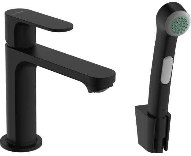 Hansgrohe Praustuvo maišytuvas su bide dušeliu ir žarna Rebris S 110, juodas matinis