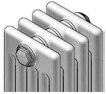 radiators grīdas Charleston 5 rindu, H-190, 29 sekcijas, V002, balts