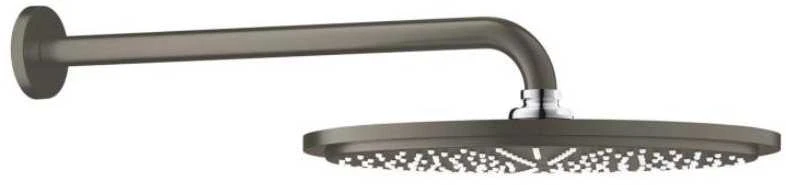 Grohe Rainshower Cosmo 310 1sr dušo galva su laikikliu iš sienos 380mm, 8L/min, brushed hard graphite
