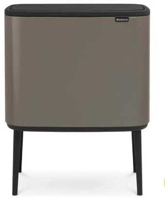 Šiukšlių dėžė Brabantia Bo Touch, 11+23 l, Platinos spalvos