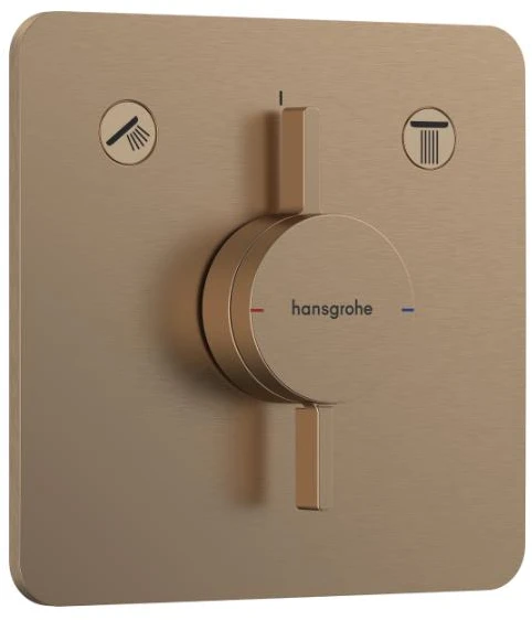 Hansgrohe vannas/dušas maisītāja DuoTurn Q virsapmetuma daļa, 2 izejas, brushed bronze