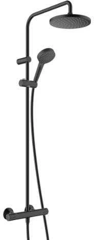 Termostatinė dušo sistema Hansgrohe Vernis Blend 200 1jet EcoSmart, 26089670, juoda matinė