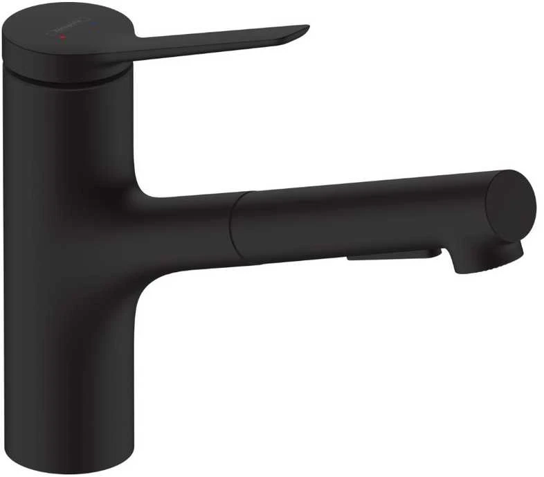 Plautuvės maišytuvas su ištraukiama žarna Hansgrohe Zesis M33, 74800670, juodas matinis