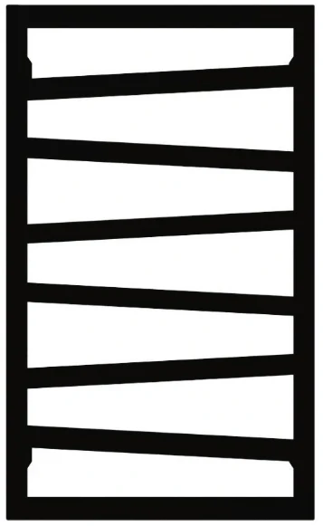 ZigZag gyvatukas 835x500mm, pajungimas SX, matt juodas