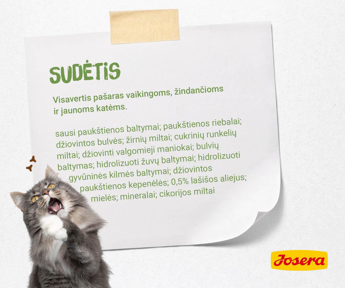 Josera Kitten GrainFree begrūdis sausas maistas kačiukams ir maitinančioms katėms 10kg
