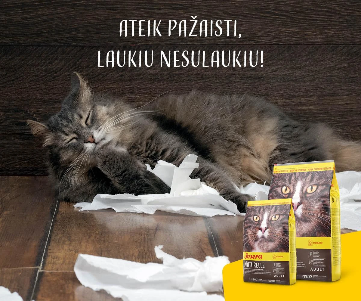 Josera Naturelle Sterilised begrūdis sausas maistas suaugusioms sterilizuotoms katėms 2kg Nauja Pakuotė!