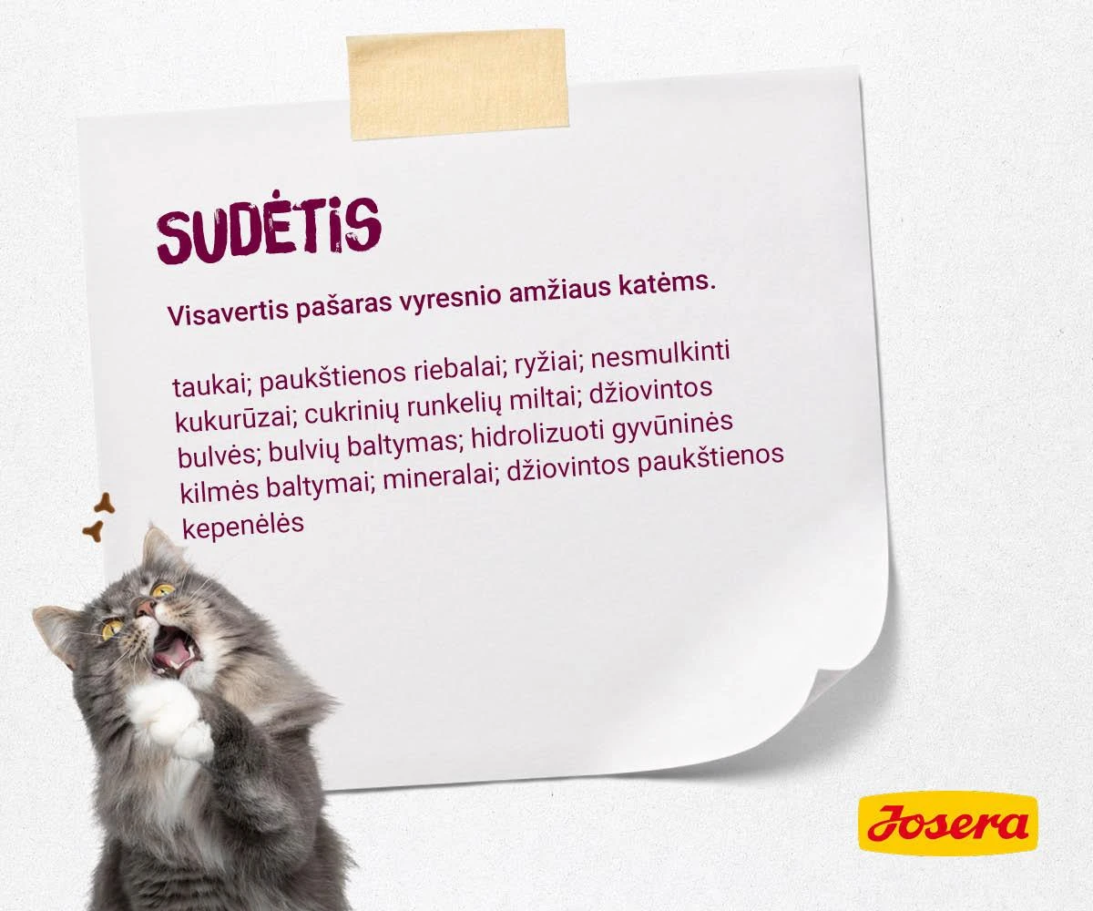 Josera Senior Carismo sausas maistas senyvoms katėms 10kg (Nauja pakuotė)