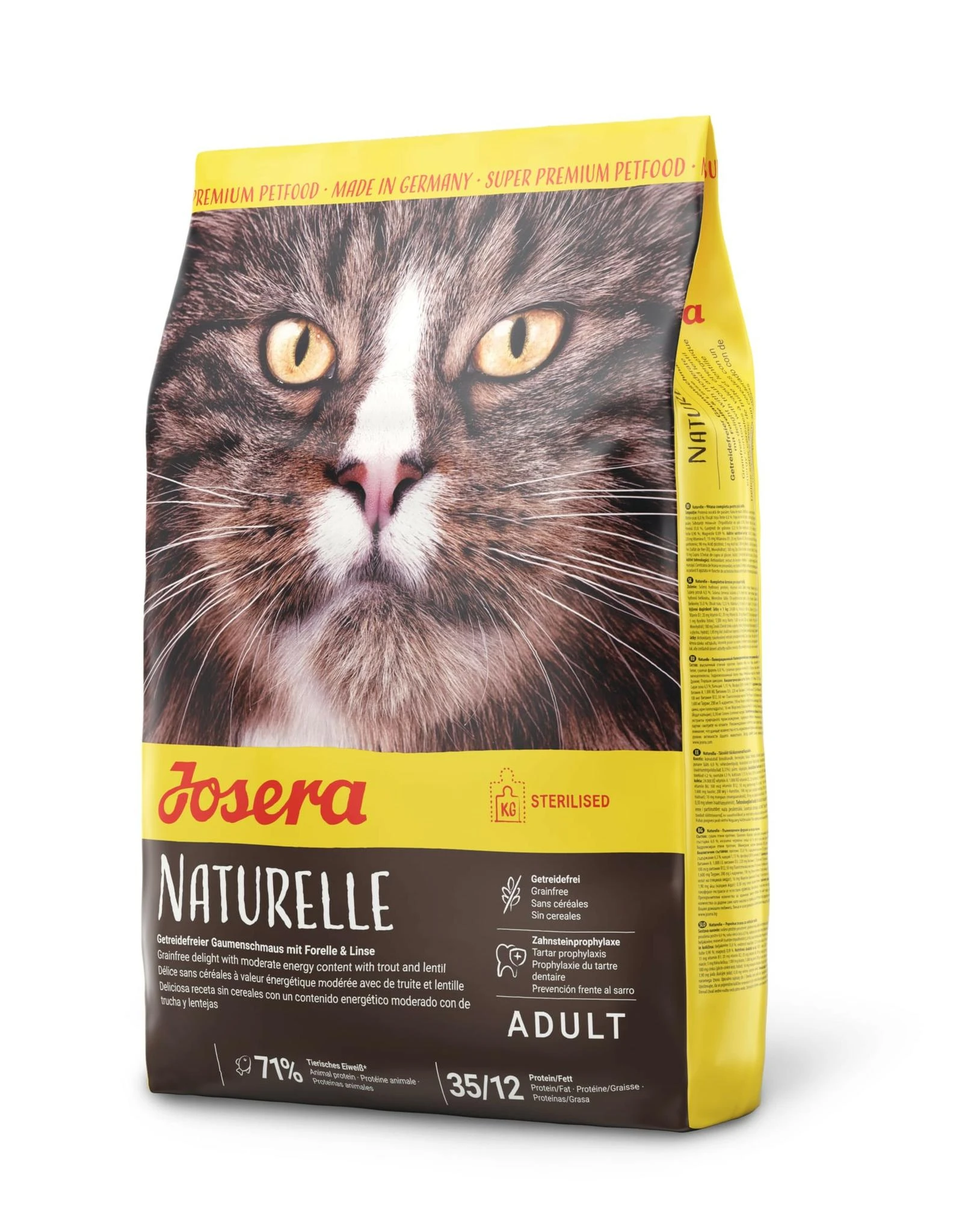 Josera Naturelle Sterilised begrūdis sausas maistas suaugusioms sterilizuotoms katėms 2kg Nauja Pakuotė!