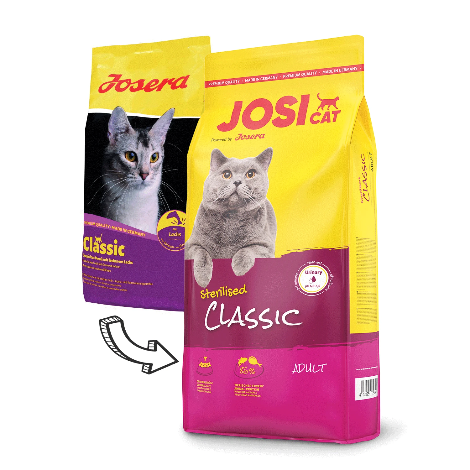 Josicat Josera Pašaras katėms Sterilized Classic 10kg