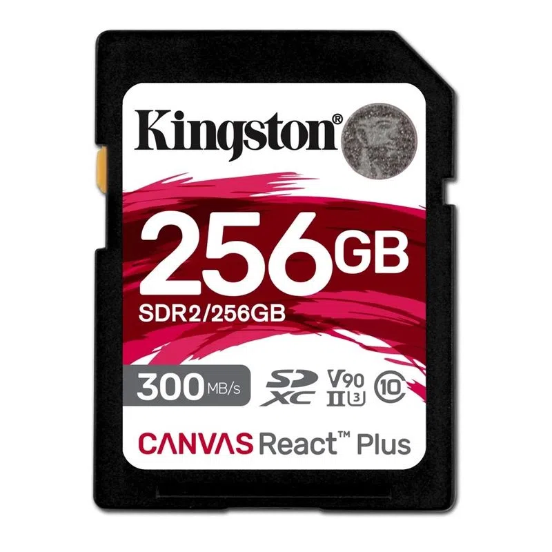 Atminties kortelė KINGSTON 256GB Canvas React Plus SDXC UHS-II 300R/260W U3 V90, skirtas Full HD/4K/8K