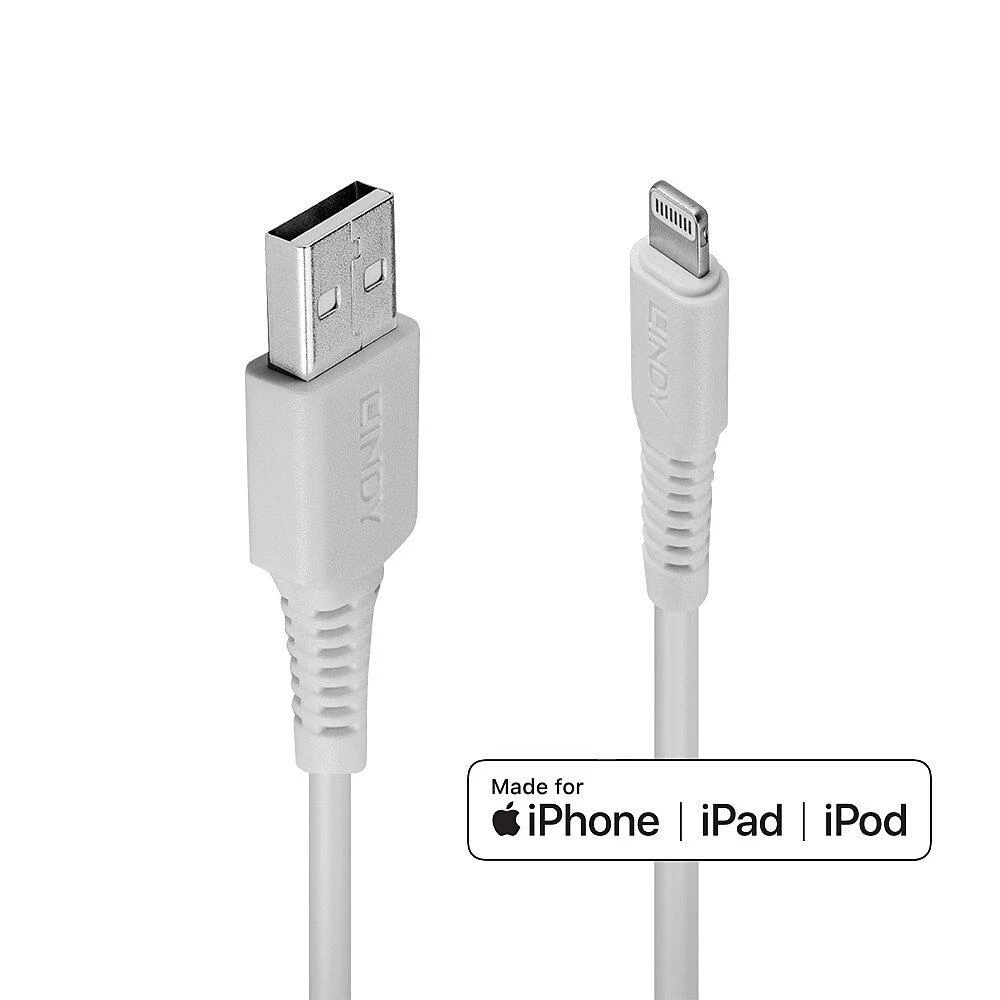 Kabelis - LINDY USB Type A į Lightning kabelis 3m 480Mbps baltas