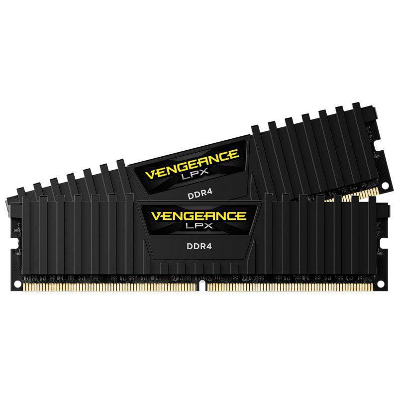 RAM CORSAIR DDR4 2400MHz 16GB 2 x 288 DIMM Nebuferinis 14-16-16-31 Vengeance LPX Juodas Šilumos skirstytuvas 1.20V
