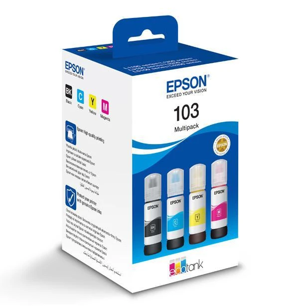 Epson 103 EcoTank | Ink Cartridge | Juodas, Cyan, Magenta, Geltona