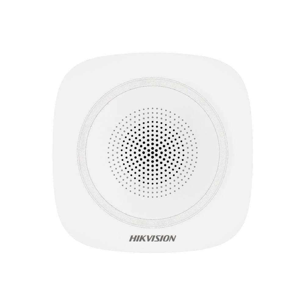 Hikvision AX PRO belaidė sirena su mėlynos šviesos indikacija
